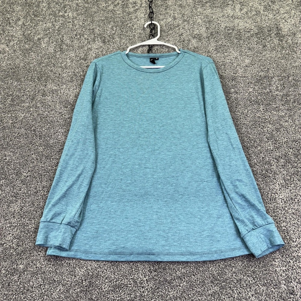 AUTOMET Shirt Mens M Blue Long Sleeve Crew Neck Jersey Stretch Tee Casual